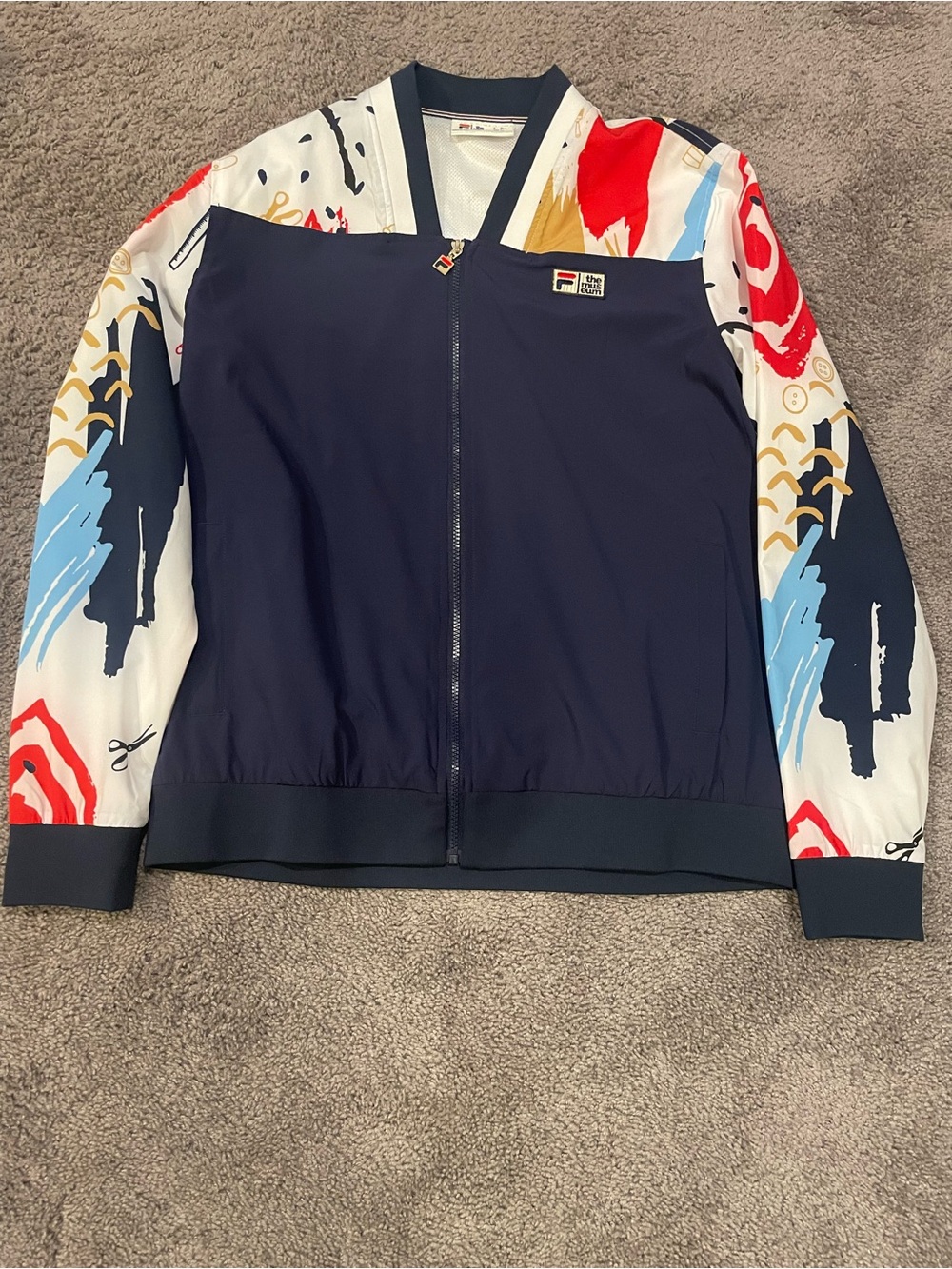 Men’s FILA x The Museum DC premium bomber jacket windbreaker — Size L